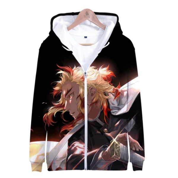 Zip Hood Demon Slayer 3D Hoodie Women's, Men's, Children's Zip Sweatshirt - Image 7