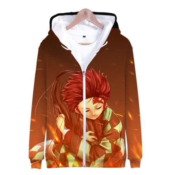Zip Hood Demon Slayer 3D Hoodie Women's, Men's, Children's Zip Sweatshirt - Image 10