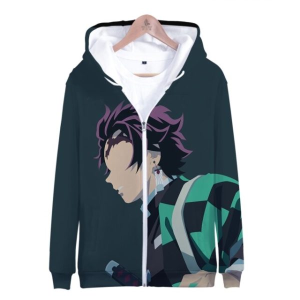 Zip Hood Demon Slayer 3D Hoodie Women's, Men's, Children's Zip Sweatshirt - Image 5
